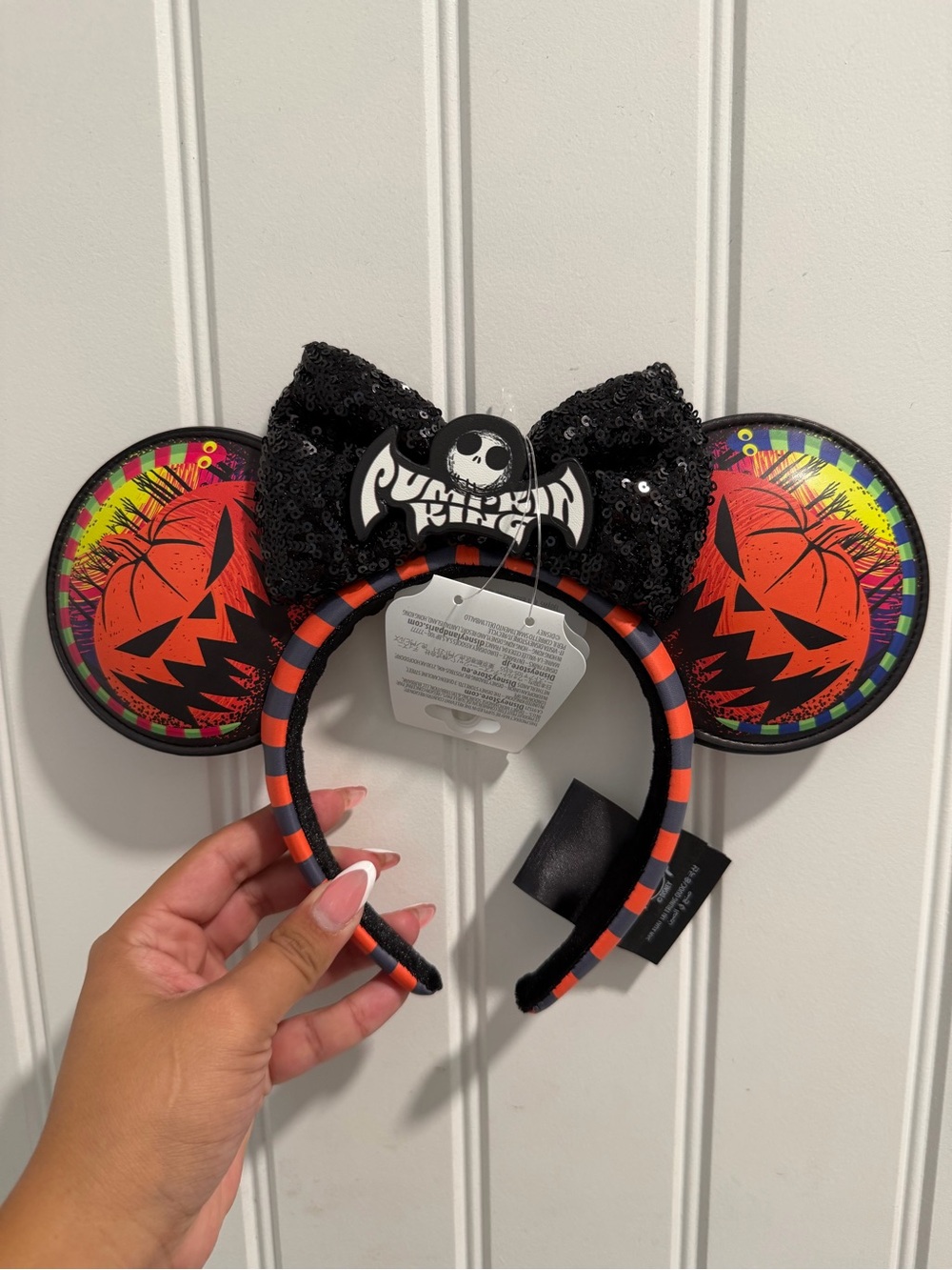 The Nightmare Before Christmas Halloween Ear Headband - Black & Orange